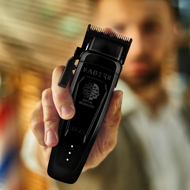 Stylecraft Saber II Professional Full Metal Body High-Torque Digital Brushless Motor Cordless Hair Clipper (Black)