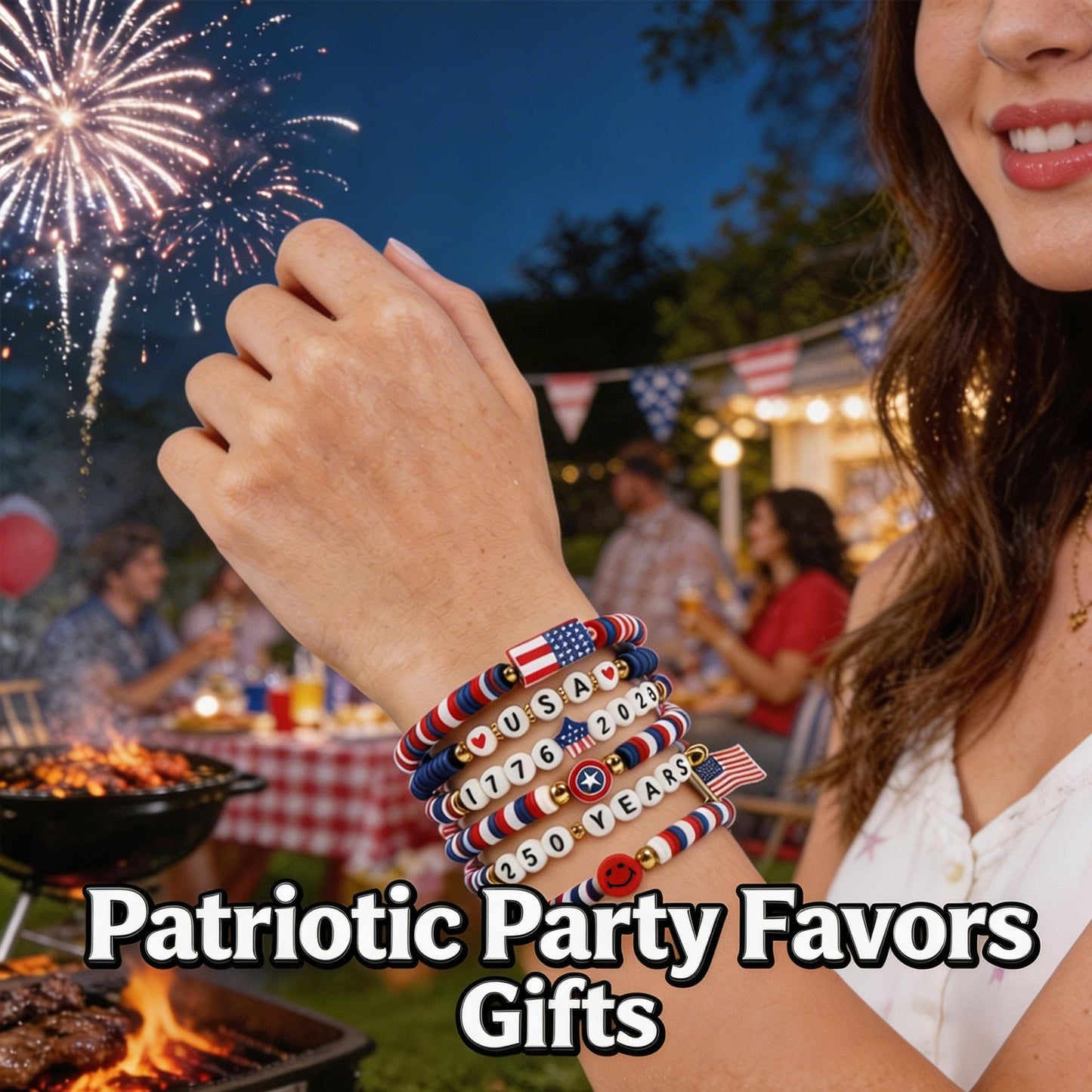 4th of July Outfits for Women - 6 Pack Patriotic ππ«ππππ₯πππ¬ for 250th Anniversary USA Shirt | 250th Anniversary 1776-2026 USA Merchandise | Fourth of July Accessories Decorations Party Favors