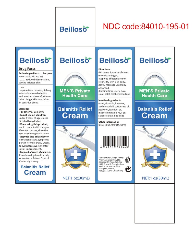 Beilloso Balanitis Treatment for Men, Miconazole Antifungal Cream, Effectively Relieves Jock Itch, Redness, Dryness, Irritation - Balanitis Gentle Care Cream(1oz)
