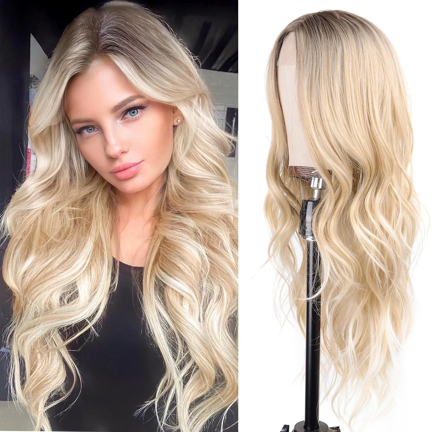 Long Wave Black Wig for Women - 26-Inch Heat Resistant Synthetic Hair | Natural Look for Daily Wear
