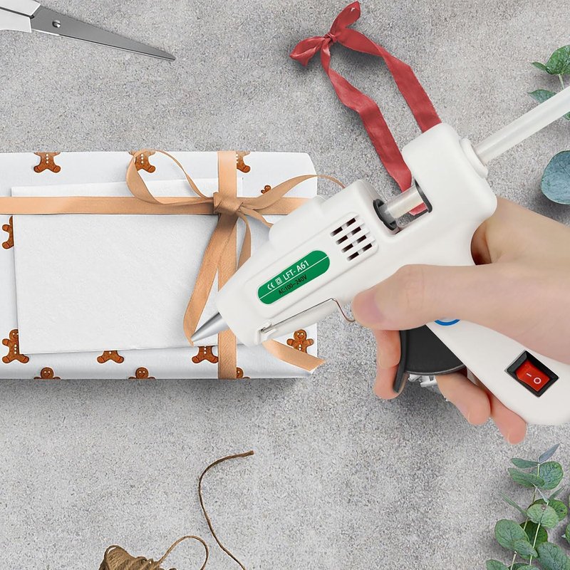 Mini Hot Glue Gun Kit - Fast Preheating High Temp Melt Gun with 30 Glue Sticks | Ideal for DIY Crafts & Home Repairs (White)