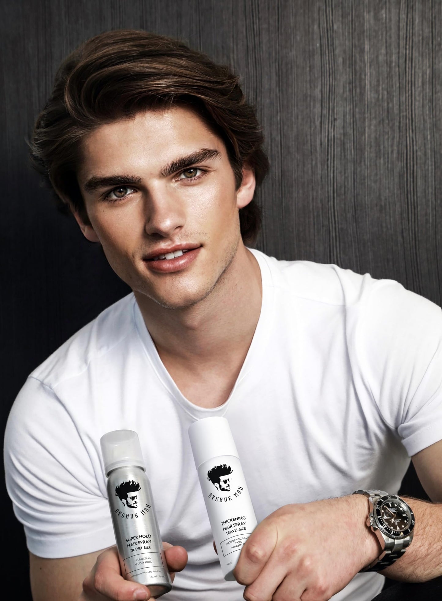 Avenue Man Hair Thickening Spray for Men - Travel Size - Professional Volumizing & Strong Hold Texturizing Spray for Men - Humidity Resistant & Easy Rinse Formula - Mens Hairspray Extra Hold - 1.76 oz