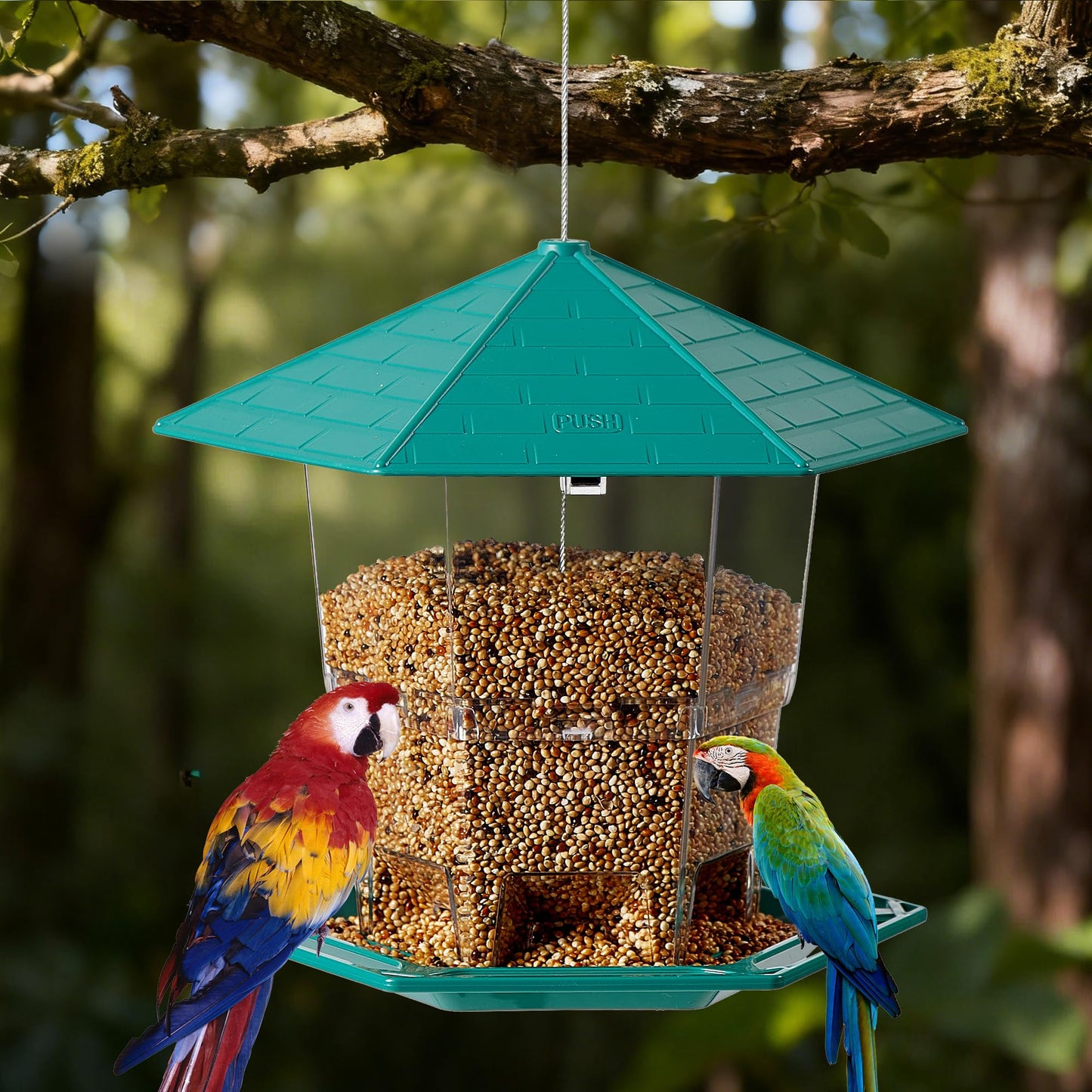 KSIA Klear Bird Feeder for Outdoor Hanging, Squirrel Proof Bird Feeders, Wild Birdfeeders Outside Hanging, Large Capacity Birdfeeder for Cardinal, Attracting Wild Birds, 1 Pack