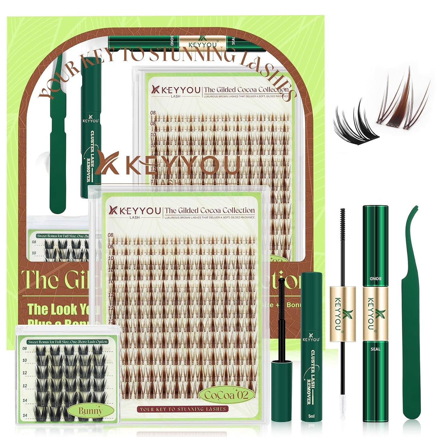 Spider Lash Clusters - Natural Wispy C Curl 8-16mm | Invisible Band DIY Eyelash for Anime Look