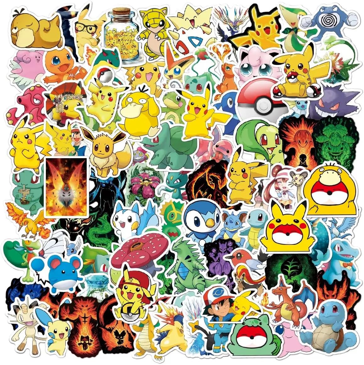 Cartoon Pokémon Stickers - Waterproof & Durable Cute Decals for Laptops, Phones, Skateboards | Assorted Gift Party Favors
