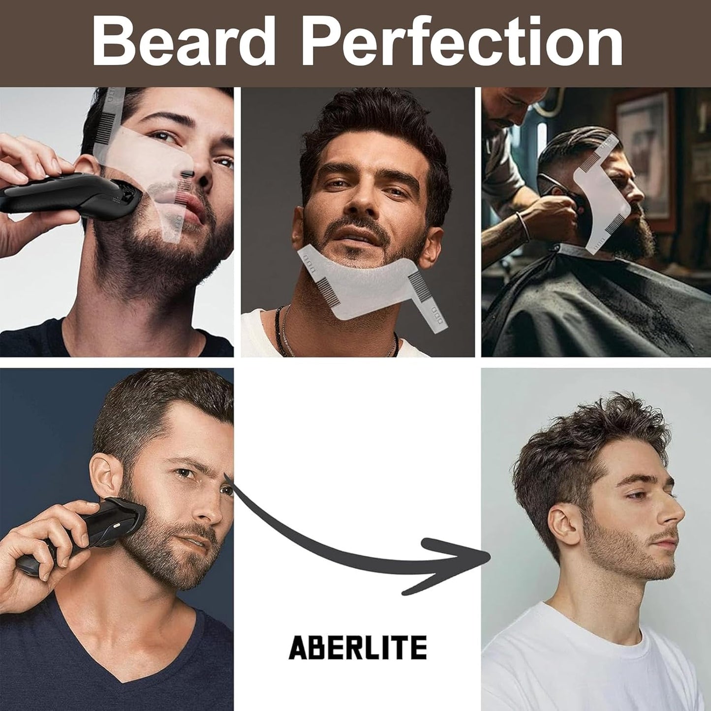 Beard Shaping Tool - Precision Styling Template with Built-in Comb | Ideal for Edging & Grooming