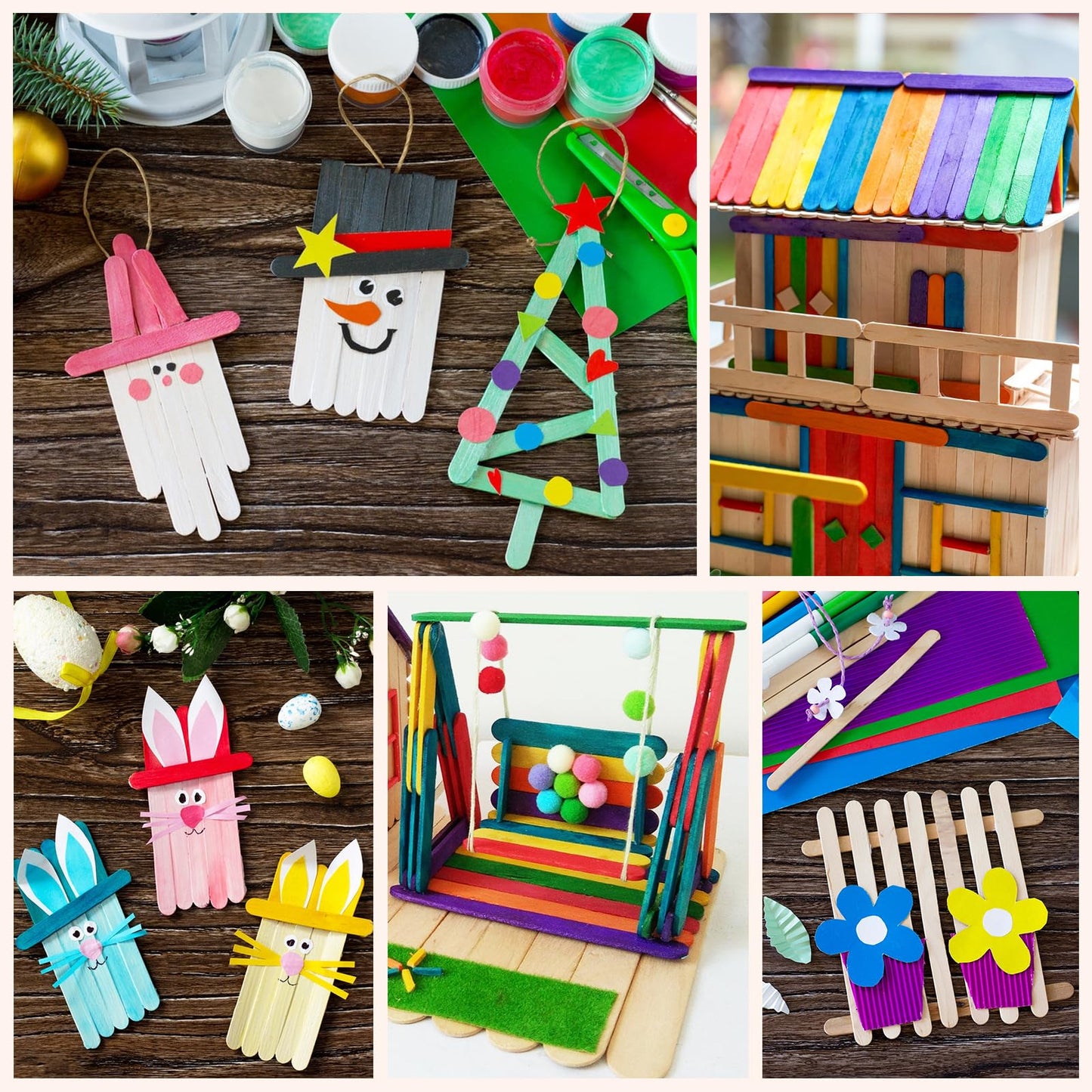 3600pcs Craft Sticks Bulk Natural Wooden Ice Cream Sticks,4.5 Inch Popsicle Sticks for Crafts,Food and Hair Remova,DIY Crafts Supplies for Home Art Projects