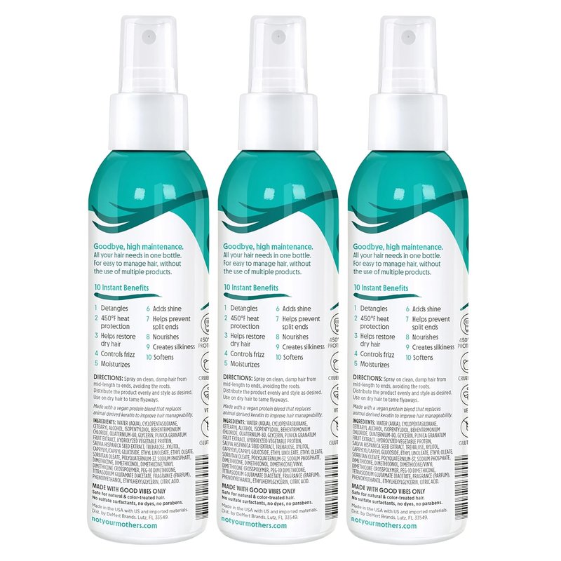 Not Your Mother's All Eyes On Me 10-In-1 Hair Perfector - Moisturizing Detangler & Heat Protectant Spray | 6 fl oz (3-Pack)