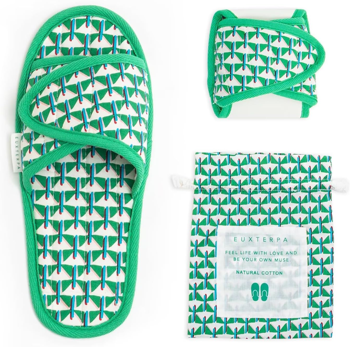 Women’s Travel Slippers - Lightweight Adjustable Foldable Design | Easy Carry with Storage Bag