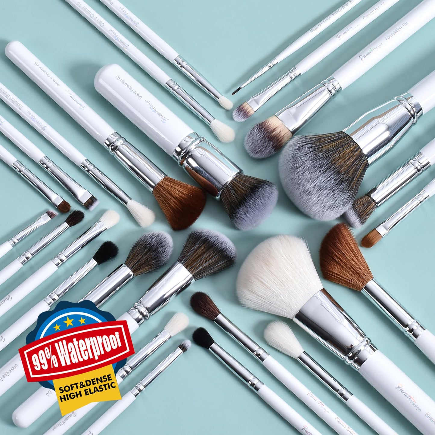 Professional Makeup Artist Brushes Set 26Pcs Real Natural Goat Hair Labeled White Makeup Brush Set with Foundation Powder blush concealer blending eyeshadow contour make up brushes set