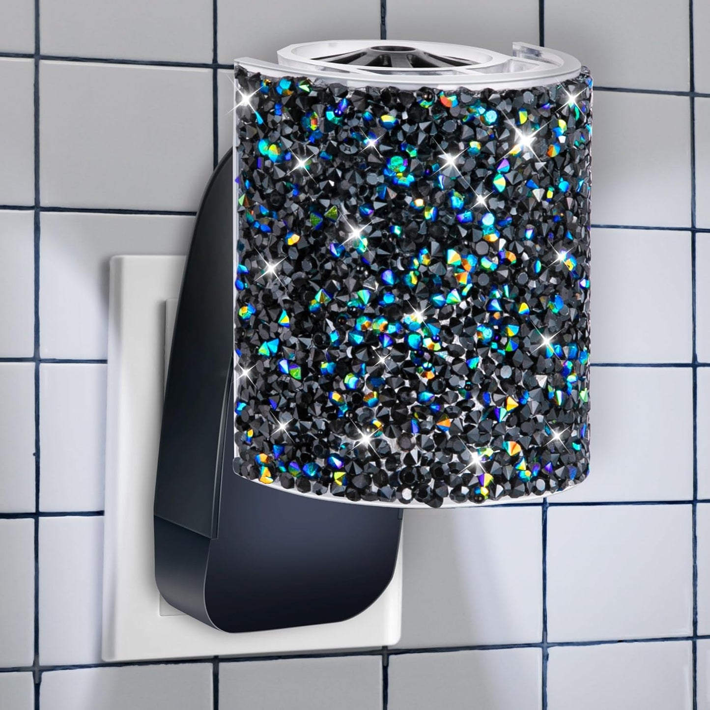 Wall Fragrance Plug-In with Night Light | Essential Oil Diffuser for Home & Office - Round Rhinestone (Royal Blue)