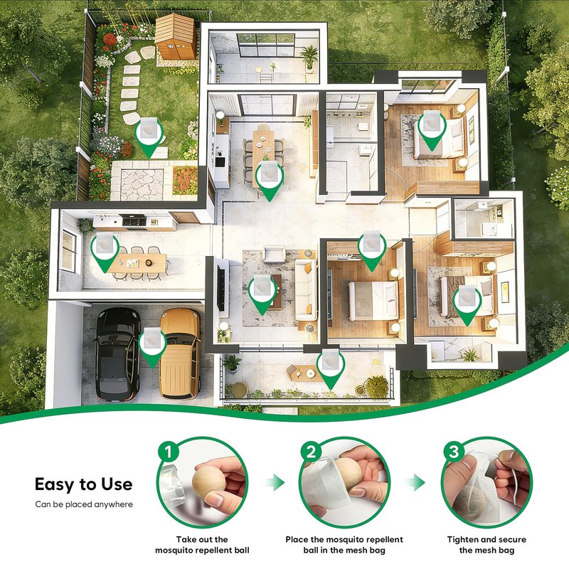 36 Balls Mosquito Repellent Outdoor Patio, Mosquitoes Deterrent for Yard, Mosquito Repellent Ball, Indoor Mosquito Control, Keep Mosquito Away