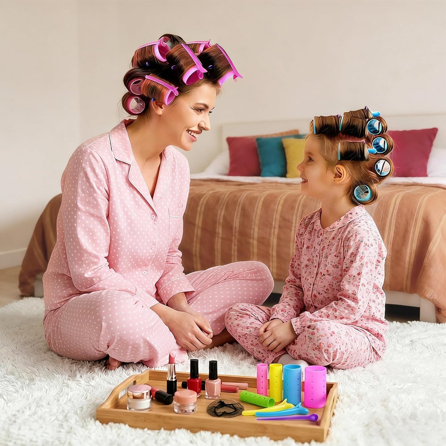 Hair Rollers Set - 60 Plastic Rollers with 60 Pins & 20 Duck Clips | DIY Curling Tools for Men & Women