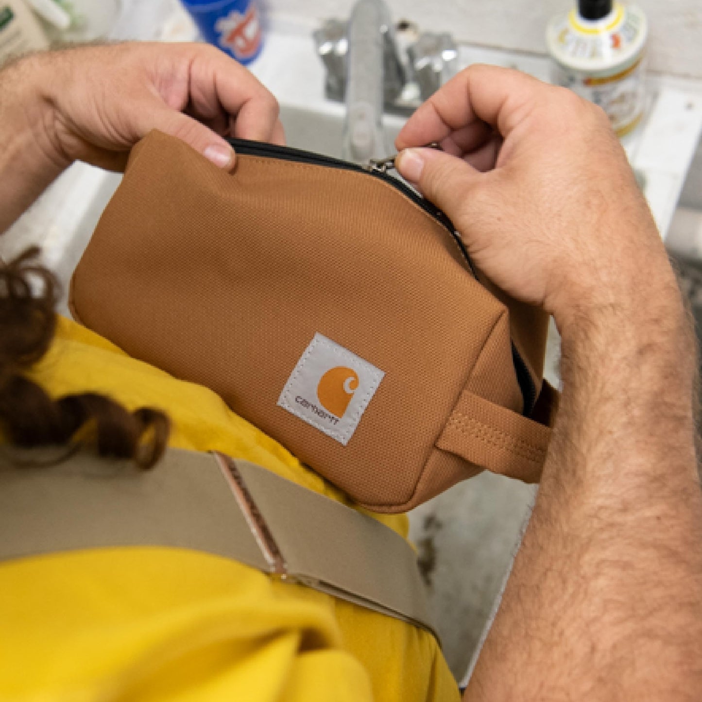 Carhartt Durable Travel Kit, Organize Essentials W/the Water Resistance Toiletry Bag, Industry Red