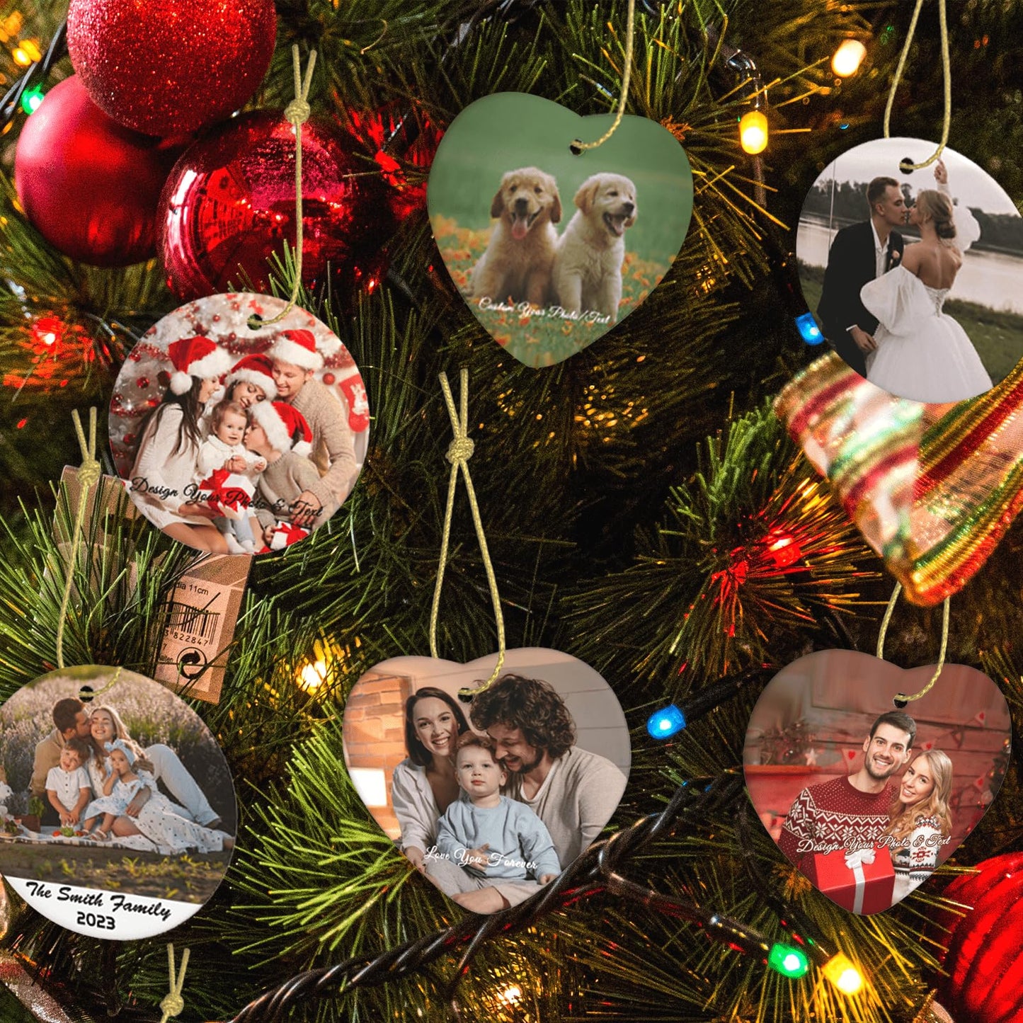 Byxhuc Personalized Ornaments Photo Text Christmas, Baby's First Christmas Ornament, First Christmas Married Ornament 2023, Adornos De Navidad