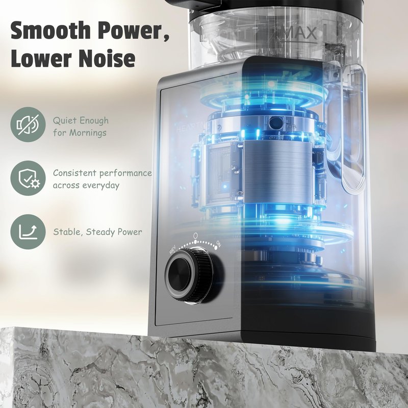 Heartnoks Juicer Machines, 6.5" Extra-Wide Feed Chute Cold Press Juicer for Whole Fruits, Easy to Clean 3-in-1 Juice, Sorbet & Nut Milk Maker, 300W Masticating Juicer for Home & Gifting