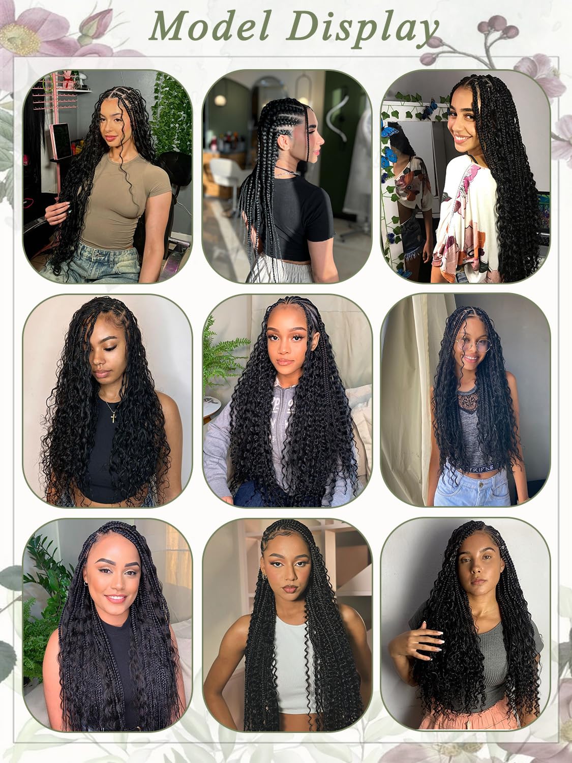 KULYMUWIG Human Braiding Hair for Boho Braids 18 Inch 100 g 4 Bundles Deep Wave Bulk Human Hair for Braiding No Weft 10A Curly Human Hair Extensions for Braids Wet and Wavy Braid