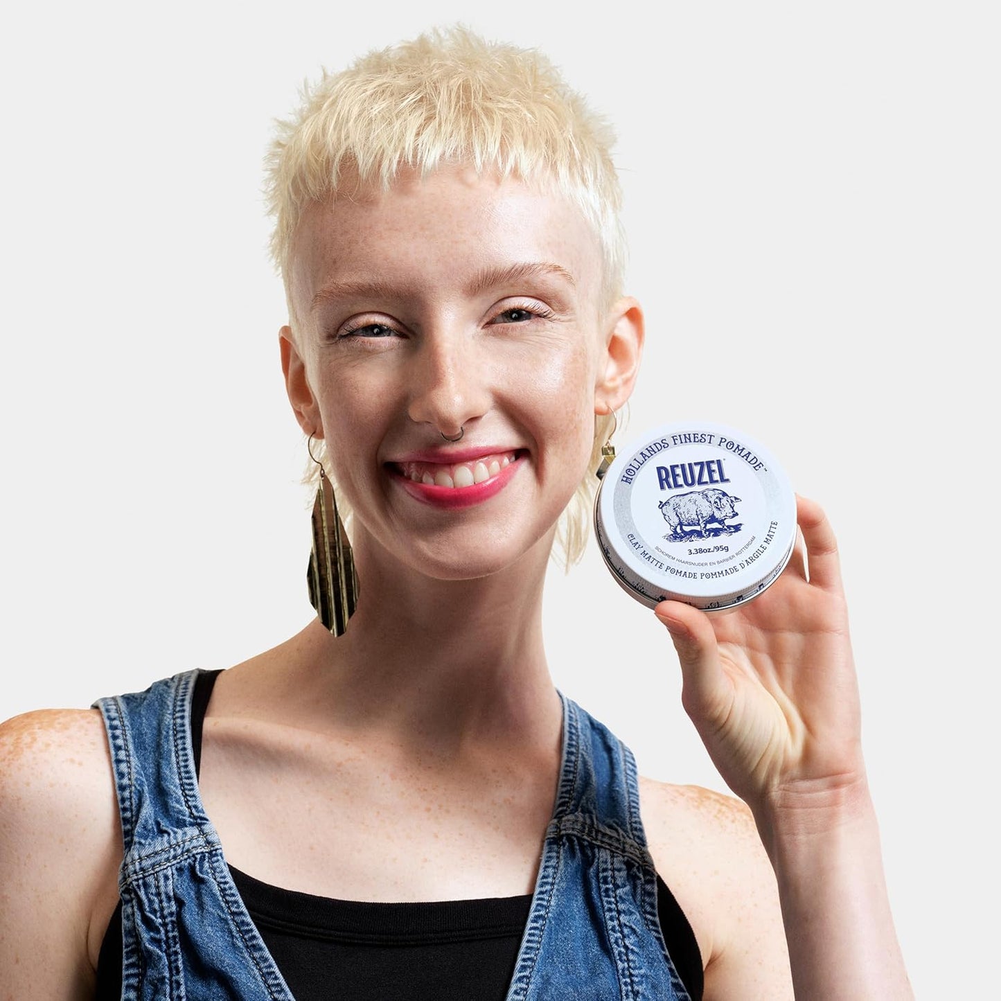 Reuzel Clay Matte Pomade - Medium Hold, Water Soluble, Flake-Free Finish | Ideal for All Hair Types