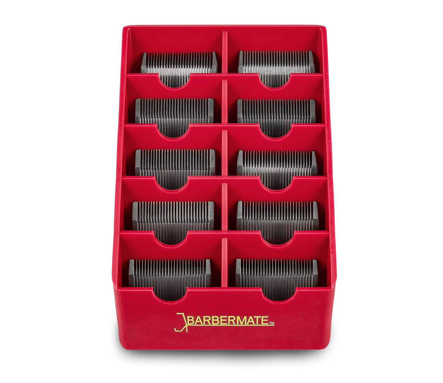 BarberMate 4 Pack Blade Rack Storage Tray - Holds 10 Clipper Blades (Red)