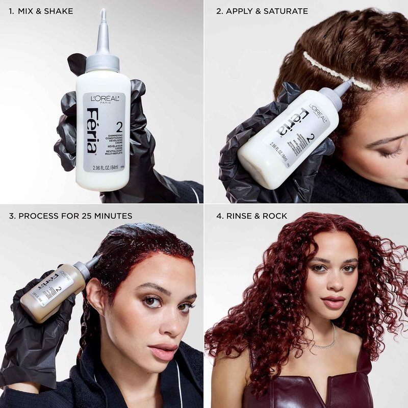 L'Oreal Paris Feria Hair Color - Multi-Faceted Shimmering Dye for 3X Highlights | 54 Spiced Copper, 1 Kit