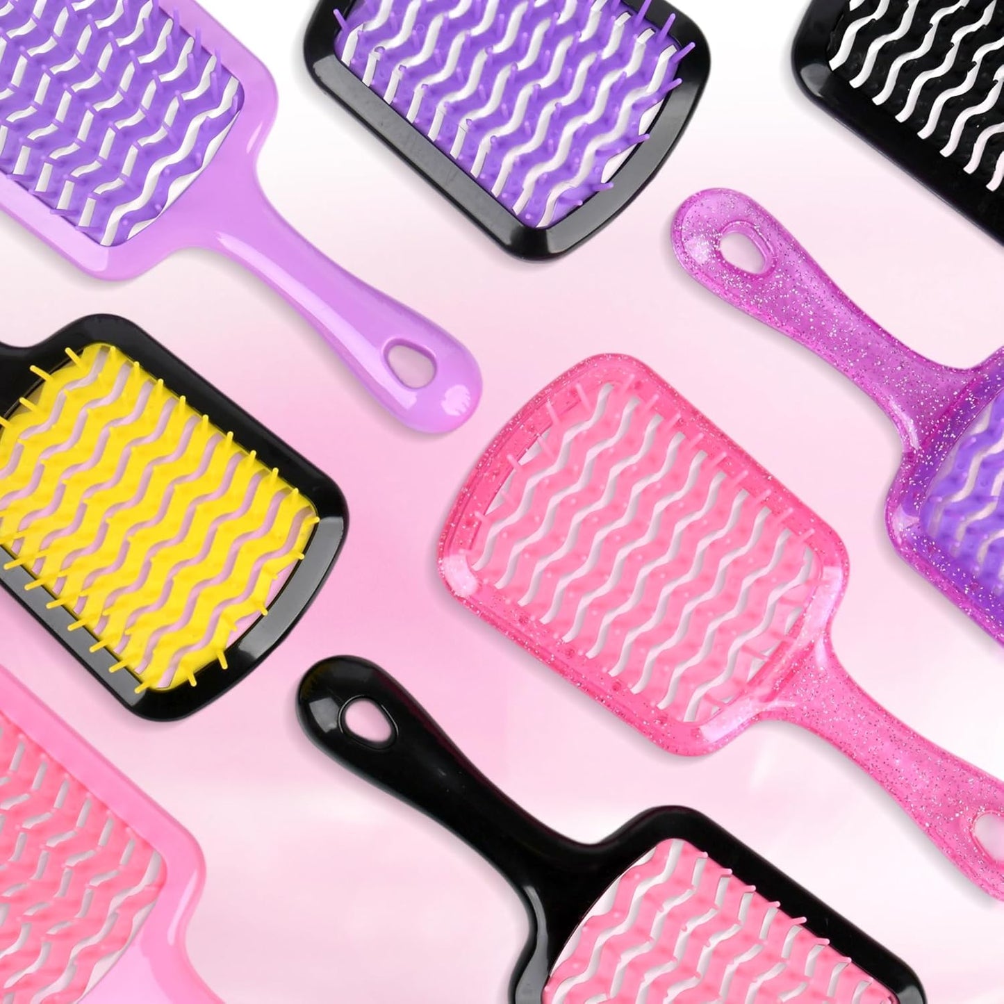 Detangling Brush for All Hair Types - Pain-Free Brushing with DuoFlex Anti-Static Bristles | Lightweight Vented Design (Pink)