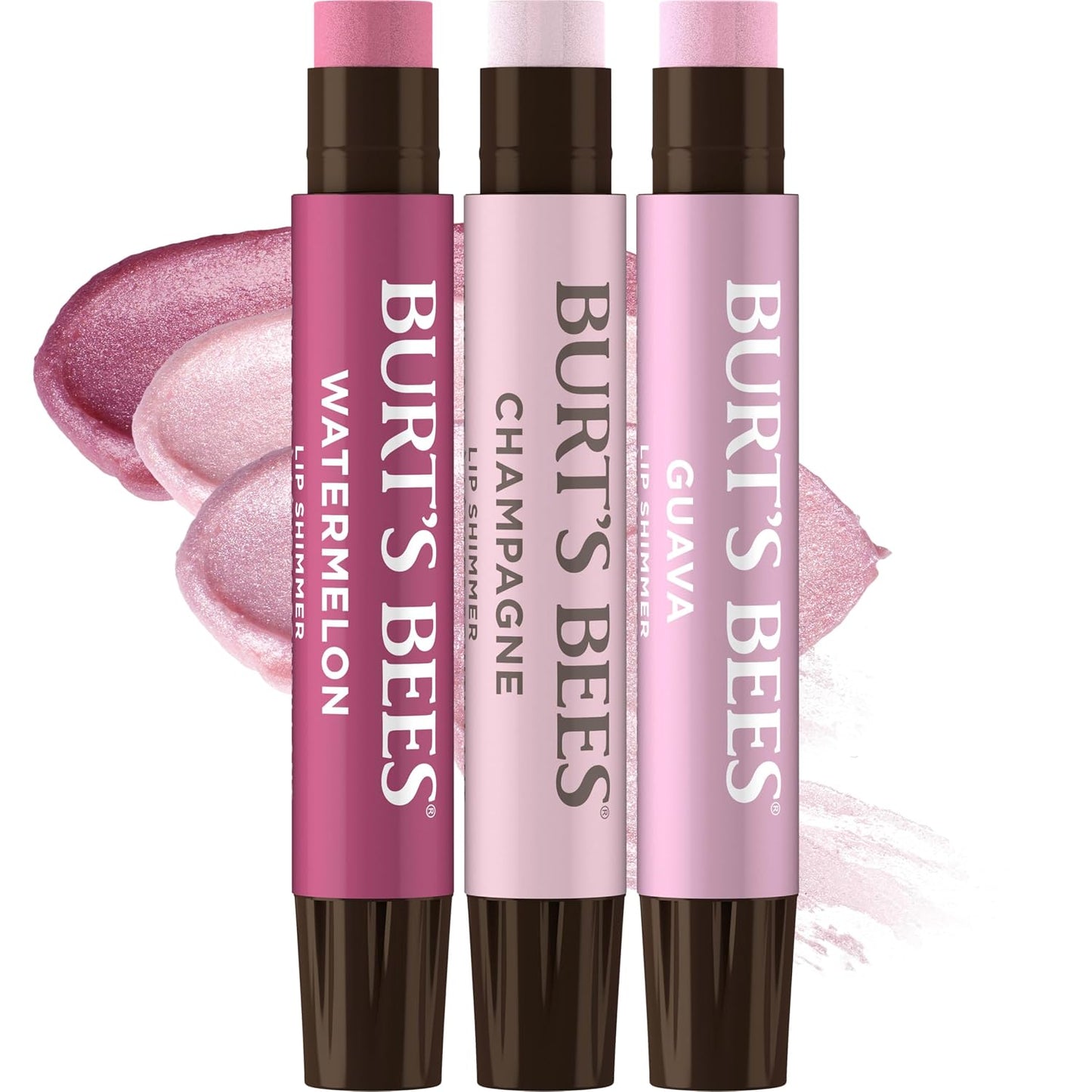 Burt's Bees Lip Shimmer - Tinted Lip Balm Stick for All-Day Hydration | 3 Warm Shades, 0.09 Oz Each