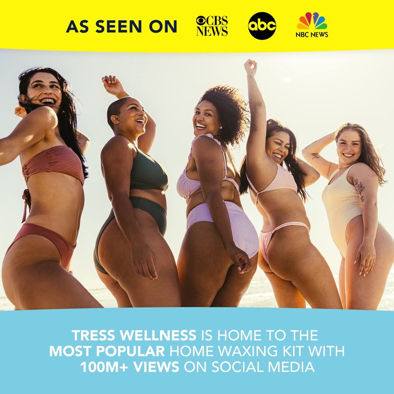 Tress Wellness Bikini Star 1.2lb Hard wax beads with Pre & After spray - For sensitive skin - Up to 50 waxes