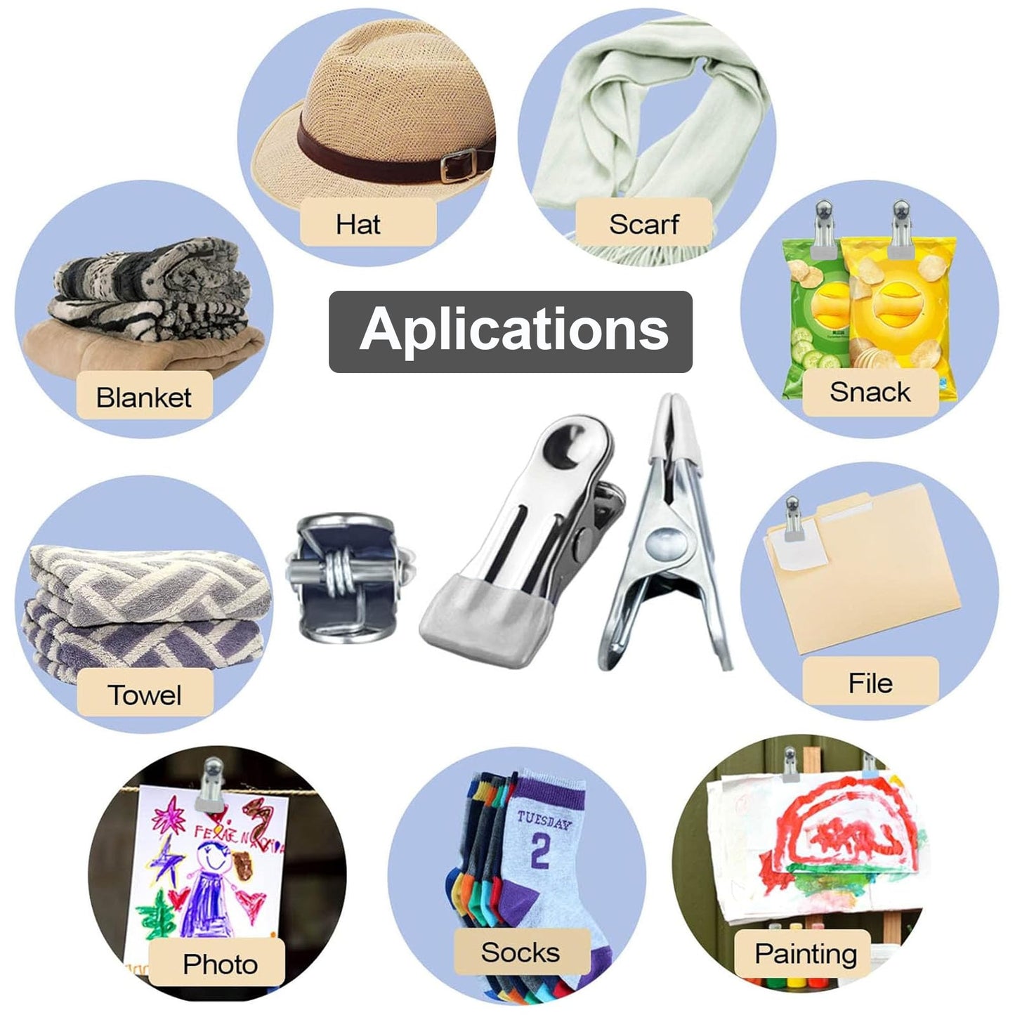 20 Pack Clothes Pins 2 Inch Mini Clothespins and Chip Clips for Food Bag Sealing Photo Hanging Snacks Organization Heavy Duty Plastic Clips for Kitchen Office and Home Use Grey