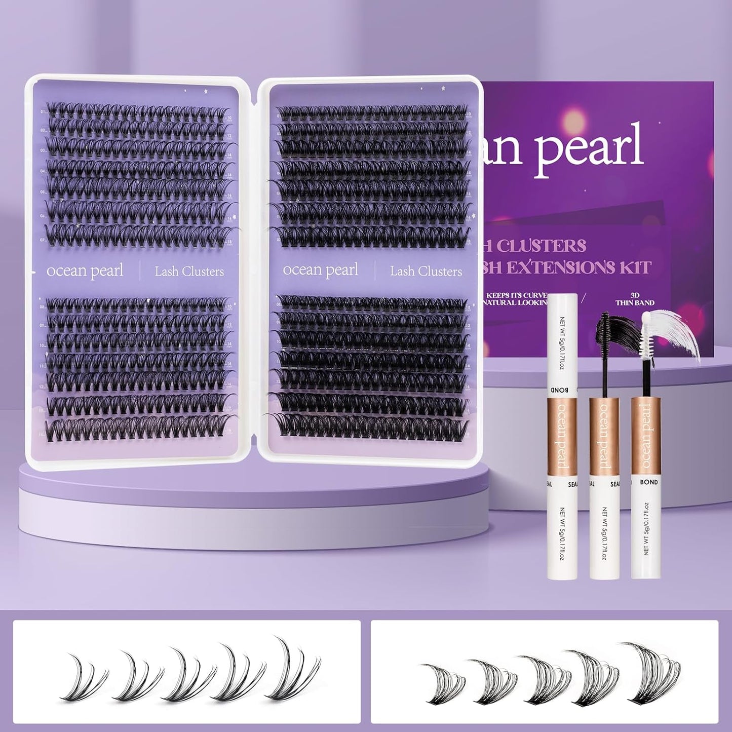 Lash Clusters Kit - 560 Pcs 30D/40D/60D/80D Thick Volume Eyelash Extensions | Individual Lashes 10-18mm with Bond & Seal