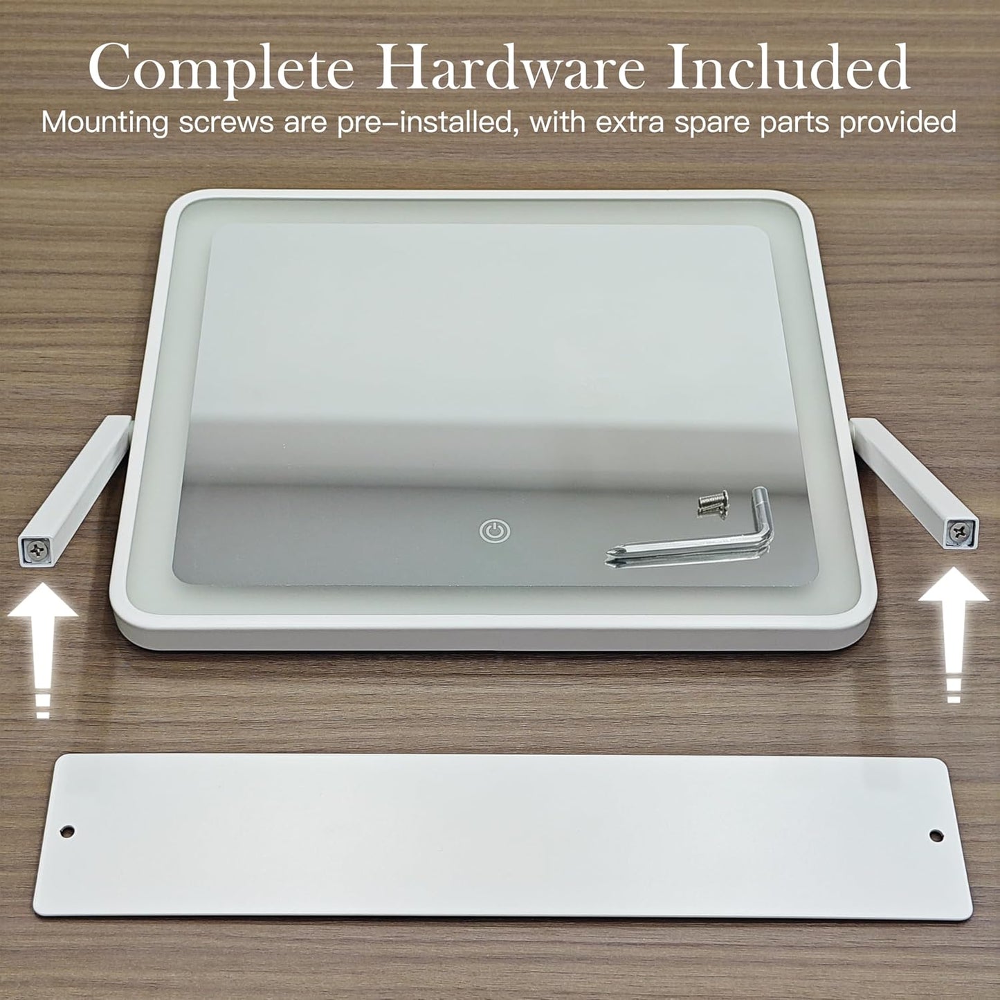 LED Vanity Mirror with Lights - 17" x 22" Lighted Makeup Mirror with 10X Magnification | 3 Color Modes & Dimmable, White