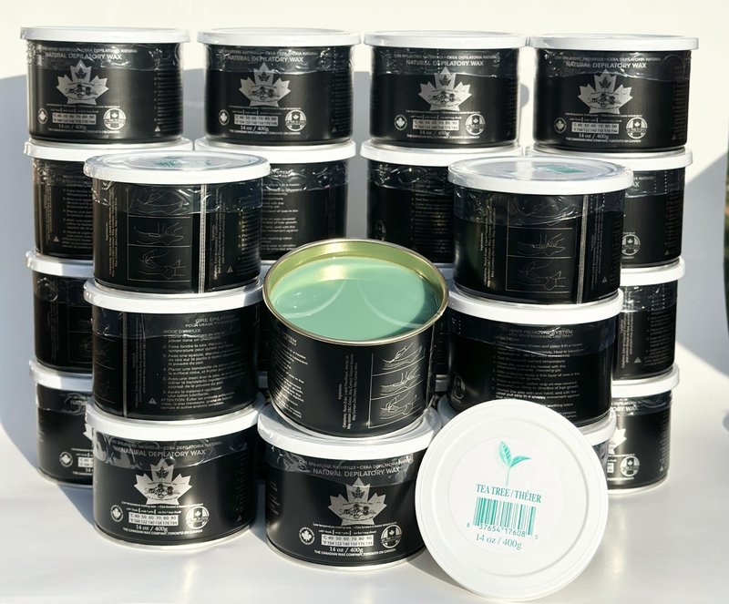 Sharonelle Natural Tea Tree Soft Wax for Sensitive Skin in 14 oz. - 24 cans