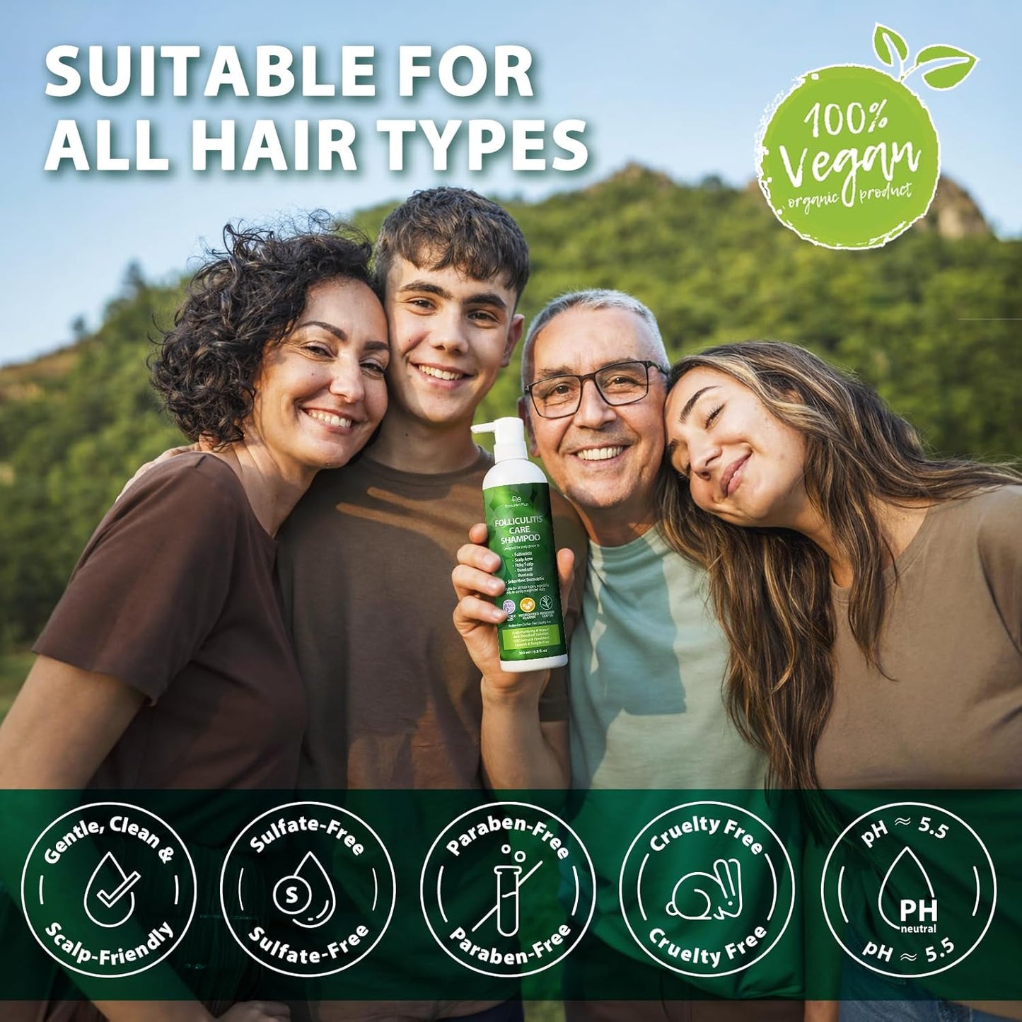 Folliculitis Treatment Shampoo - Anti-Fungal Scalp Cleanser for Seborrheic Dermatitis & Psoriasis | Sulfate-Free, Itchy Scalp Relief