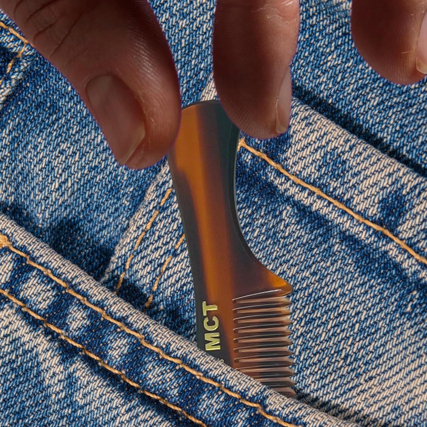 GENTS Mustache and Beard Styling Comb, pocket sized (Tortoise Shell, 3 Pack)