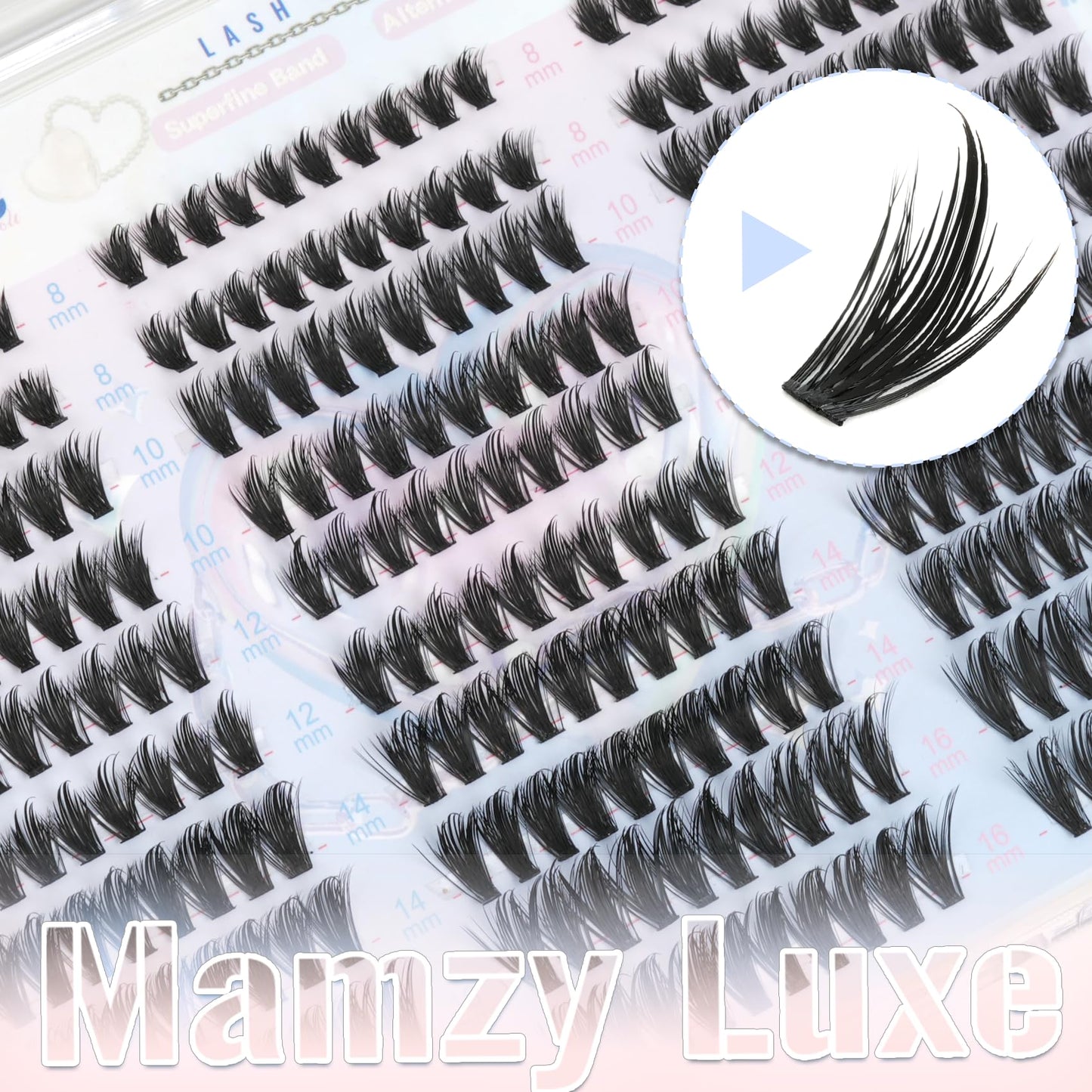 Manga Lash Clusters With Spikes Wispy Eyelashes Natural Cluster Eyelash Extensions 300Pcs False Lashes Clusters D-Curly 8-16MM Individual Lashes Extension DIY Waterproof Daily Anime Eye Lash Clusters