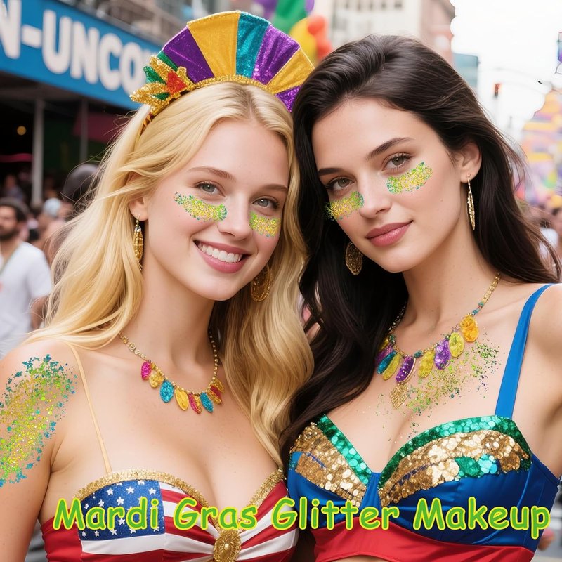 Gold Green Brazil Face Glitter Stick - Waterproof Cheer Makeup for Soccer Games | St. Patrick's Day Rave Accessories
