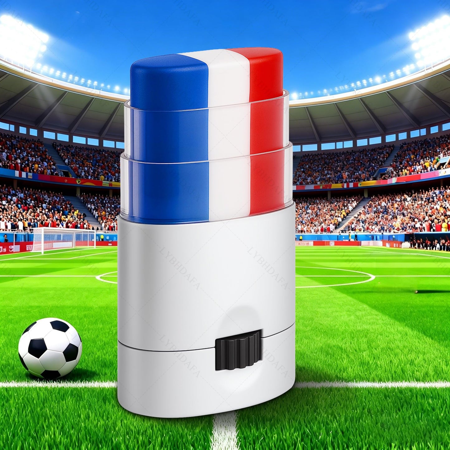 2PCS Red White and Blue Face Body Paint Stick for World Cup 2026, USA Patriotic Baseball Softball Eye-Black, 4th of July Accessories for Women, Soccer Fans Makeup (America France Netherlands Croatia)