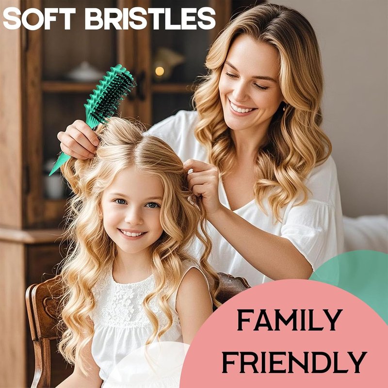 Curly Hair Brush - Candybrush Curl Defining Brush for Detangling & Shaping | Green for Wet & Dry Hair
