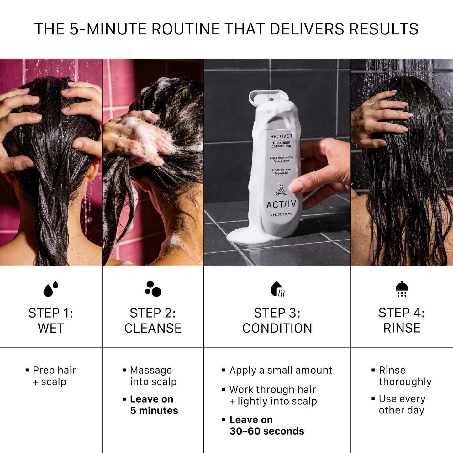 ACTIIV Recover Thickening Shampoo & Conditioner Bundle for Women (7 oz Each) – For Fine & Thinning Hair, Supports Fuller, Thicker-Looking Hair & Scalp Balance