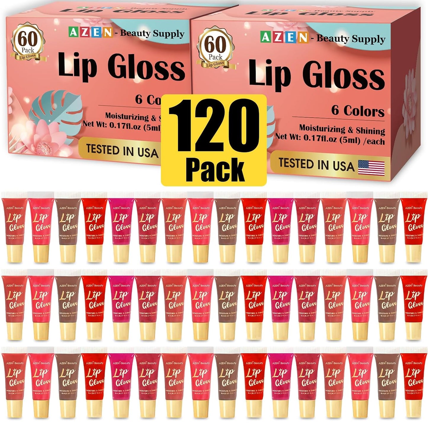 24 Pack Lip Gloss Set - Hydrating Lip Oil for Dry Cracked Lips with Vitamin E | Perfect Gift for Women
