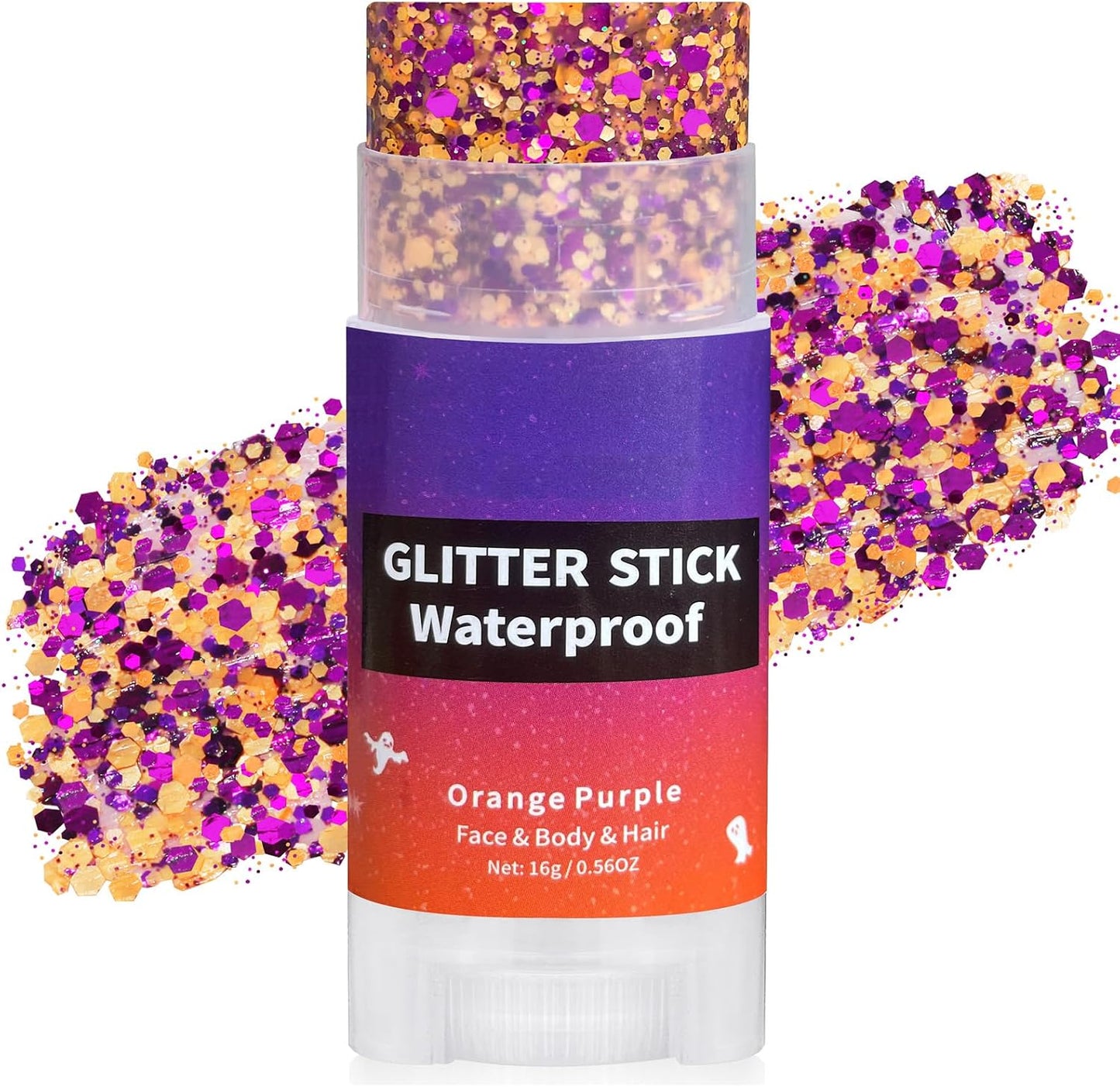 Hair Glitter Stick - Chunky Sequins for Rave & Concert | Waterproof Blue Face Glitter for Festivals & Halloween
