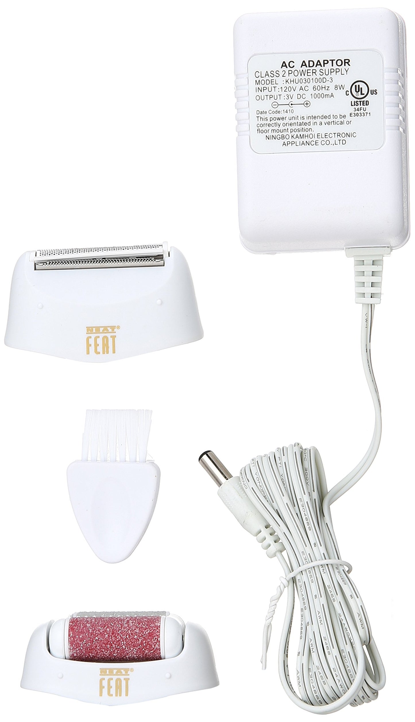 Neat Feat Beauty Buzz Rechargeable 3 in 1 Callus and Dry Skin Remover with Epilator and Shaving Head