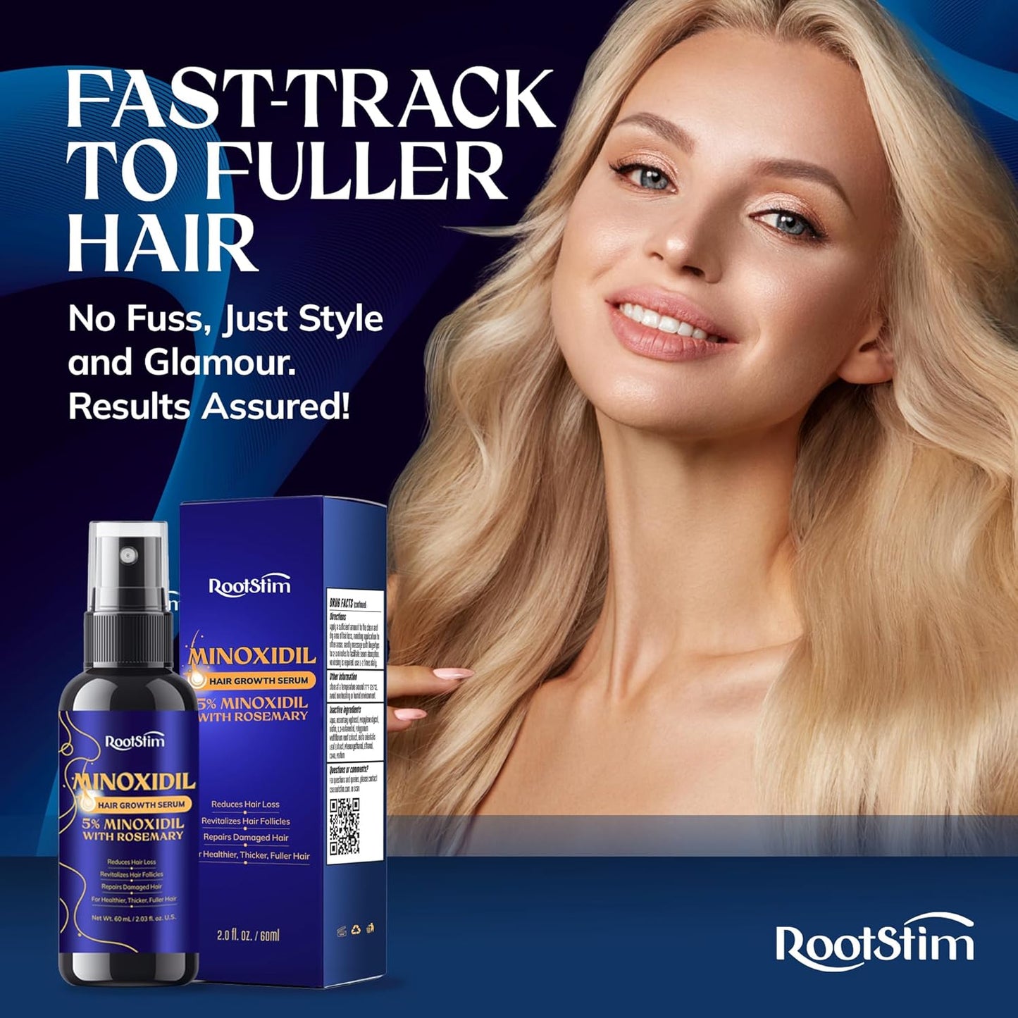 5% Minoxidil Hair Growth Serum - Extra Strength Treatment for Men & Women | Rosemary Infused for Thicker Hair - 2 Fl Oz