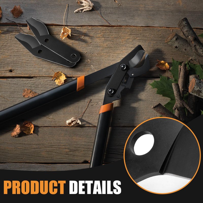 Steel Lopper Replacement Blade for 32 Inch Bypass Lopper, 2 PC Large Pruner Blades for Branch Cutting Gardening Tools, Black