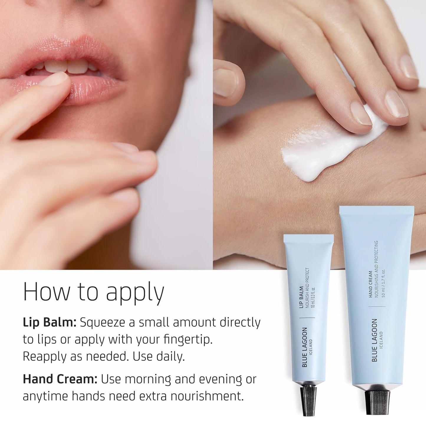 Blue Lagoon Skin Science - Hand Cream & Lip Balm Set | Sustainable Bioactive Skincare Essentials