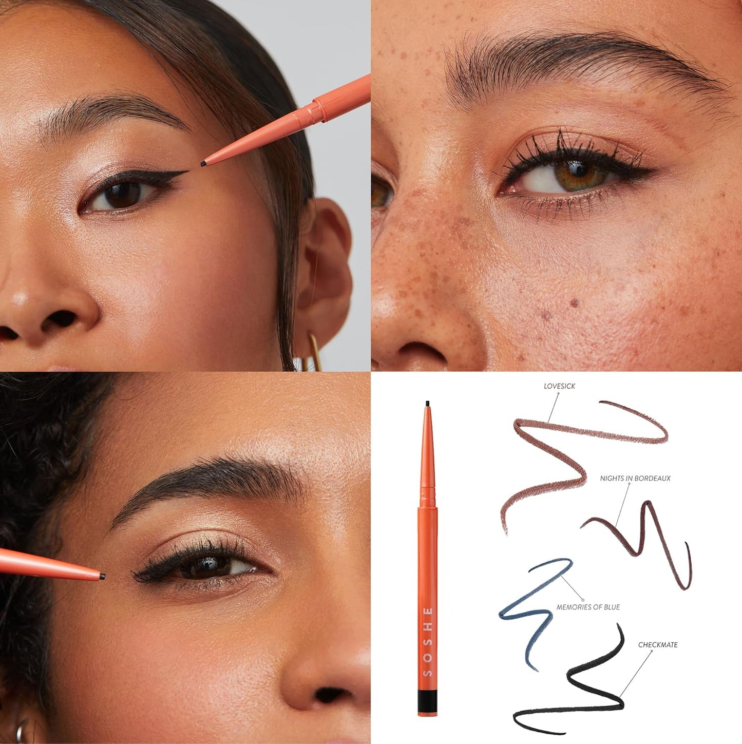 Waterproof Precision Eyeliner - 1.5mm Smudge-Proof Gel Liner | Easy Refills, Cruelty-Free (Lovesick - Burgundy Brown)