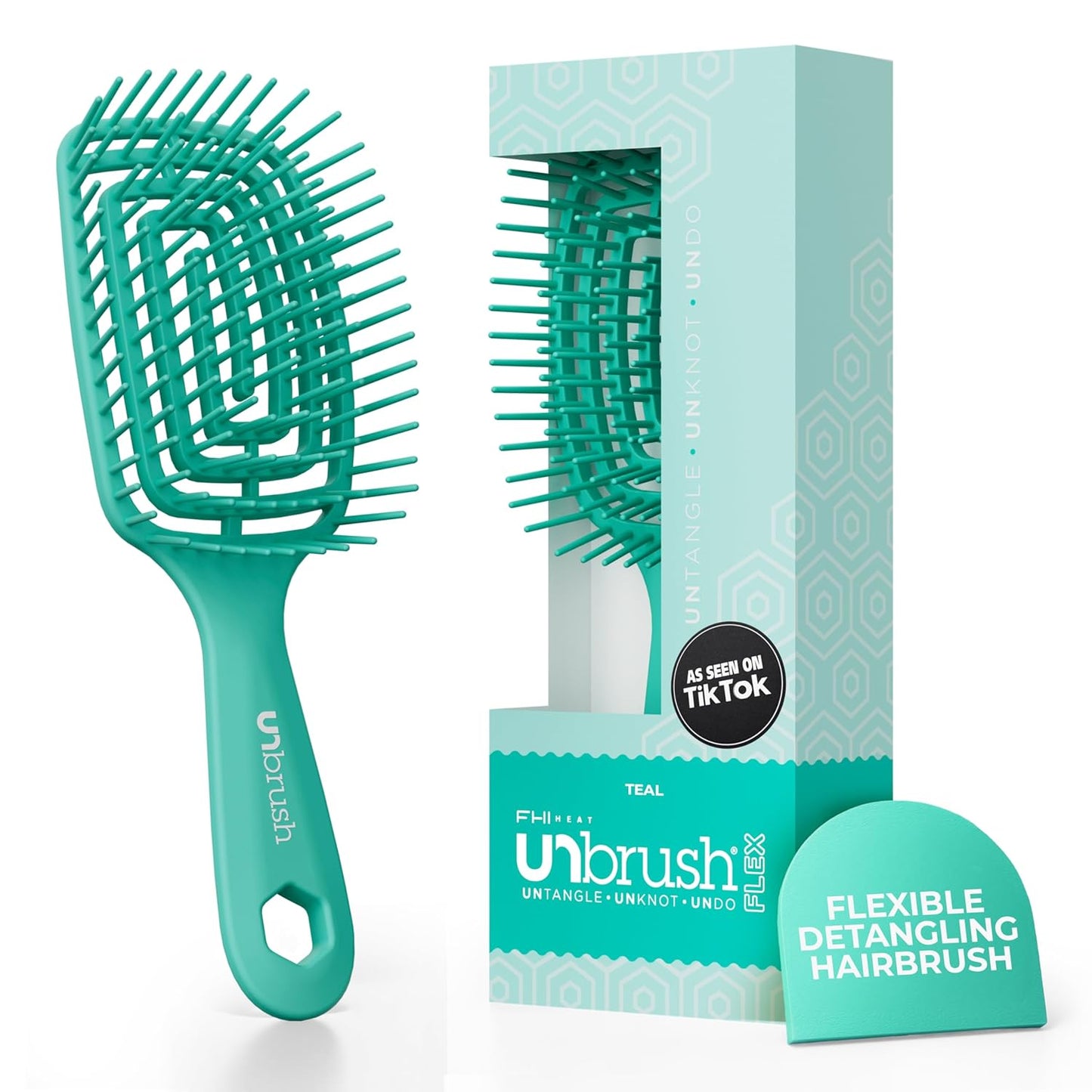 FHI Heat Detangling Brush - Ultra-Flexible Pain-Free Hair Brush with DuoFlex Anti-Static Bristles | Fast Tangle Removal & Scalp Massage