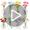 Mini Glass Vase Magnets with Artificial Flowers - Set of 8