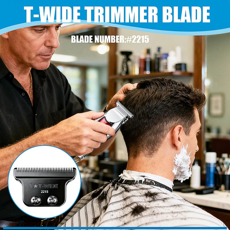 2215 Adjustable Zero-Gap T Blade Replacement for Wahl 5 Star Detailer Li Trimmer Models 8081/8171 (Black-3)