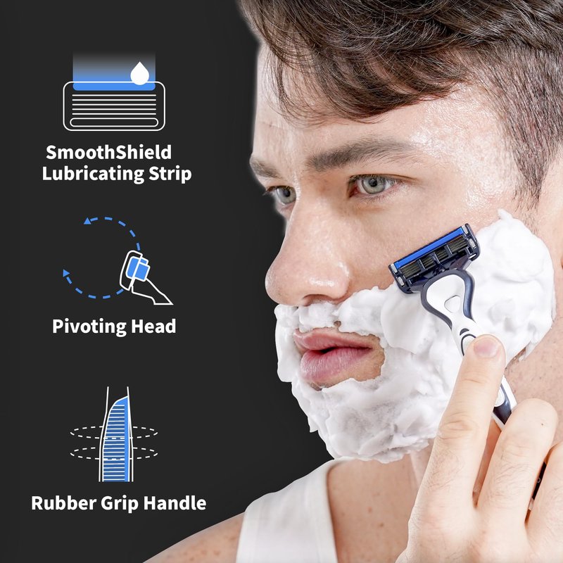 DORCO Pace Pro 5 Disposable Razors, 3 pack - Long Lasting 5 Blade Technology with a Precision Trimmer, Safety Guard Bar, Pivoting Head and Non-Slip Rubber Handle (3 Razors)