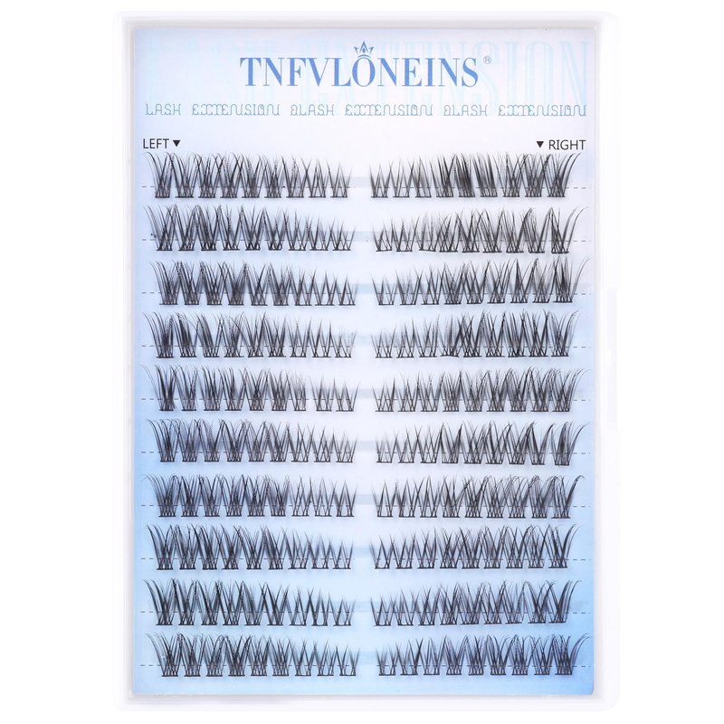 Wispy Lash Extension Kit Natural Lash Clusters 180Pcs Individual Lashes Clusters Kit Natural Eyelash Extension Kit C Curl Cluster Eyelash Extensions with Bond and Seal and Tweezers by TNFVLONEINS